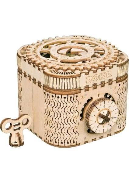 3D Ahşap Puzzle Mekanik Hazine Kutusu