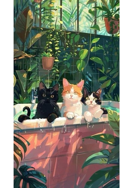 Kedi Duvar Posteri , Kalın Kağıt - Çerçevesiz Poster - Cat Poster