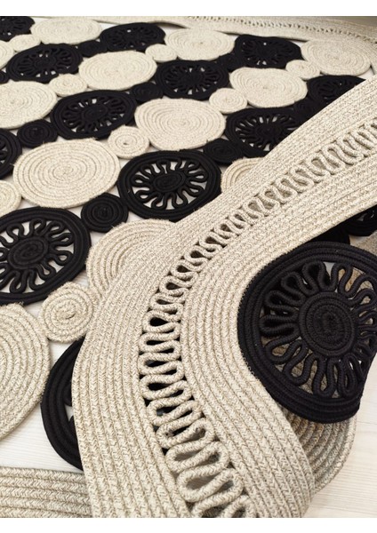 Jüt Hasır Görünümlü Desenli Modern El Örgüsü Dikdörtgen Halı Kilim modelleri