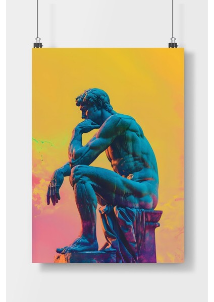 Düşünen Adam Poster Çerçevesiz Duvar Posteri