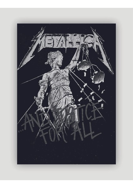 Metallıca And Tustice For All Punk Rock Metal Duvar Posteri - Kalın Kağıt - Çerçevesiz
