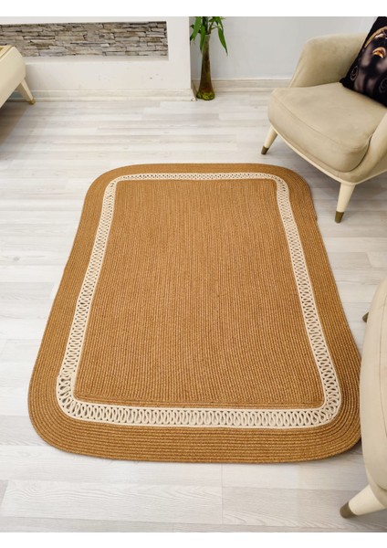 Jüt Hasır Görünümlü Desenli Modern El Örgüsü Dikdörtgen Halı Kilim modelleri