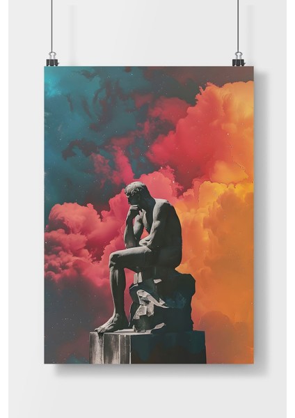 Düşünen Adam Poster Çerçevesiz Duvar Posteri