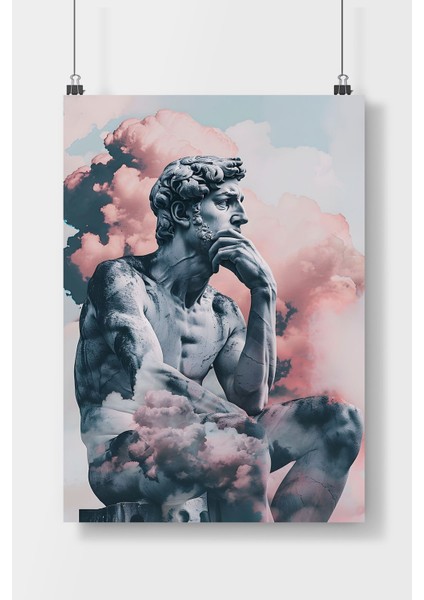 Düşünen Adam Poster Çerçevesiz Duvar Posteri