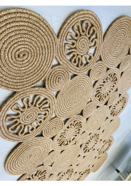 Hasır Jüt Halı El Örgüsü Halı Kilim Yıkanabilir Çift Taraflı modelleri