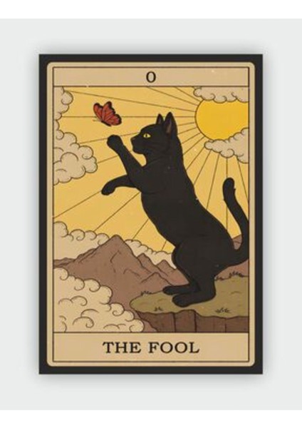 Afiş The Fool -Joker Tarot Kartı Vintage Duvar Posteri - Kalın Kağıt - Çerçevesiz