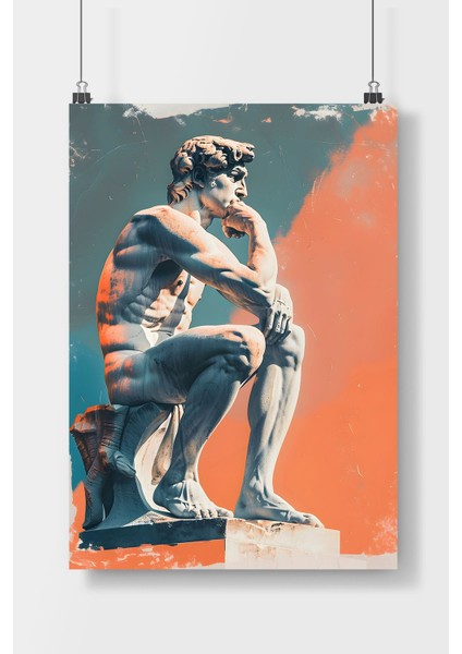 Düşünen Adam Poster Çerçevesiz Duvar Posteri