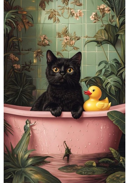 Kedi Duvar Posteri , Kalın Kağıt - Çerçevesiz Poster - Cat Poster