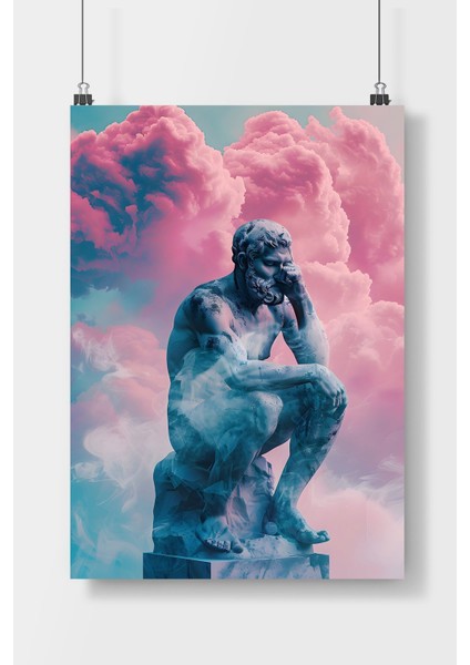 Düşünen Adam Poster Çerçevesiz Duvar Posteri
