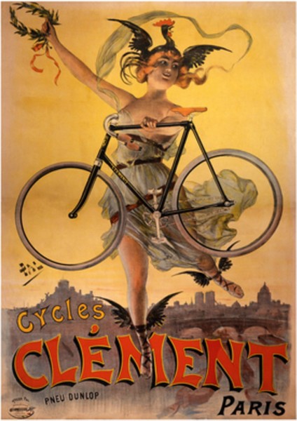 Poster Clement Cycle 1898, RETRO Bisiklet Reklamı, Paris, Fransız Retro Afiş