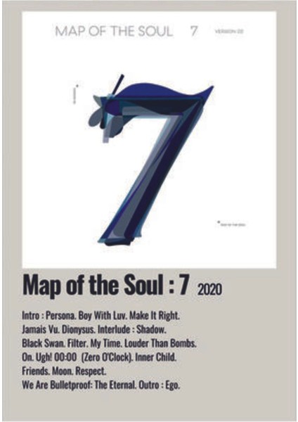 Bts Map Of Thesoul: 7 K-Pop Duvar Posteri - Duvar Dekoru - Kalın Kağıt - Çerçevesiz