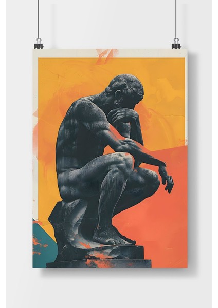 Düşünen Adam Poster Çerçevesiz Duvar Posteri