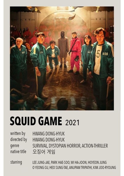 Squid Game Posteri , Çerçevesiz Poster , Squid Game Poster Kağıt Afiş Hd Baskı 14