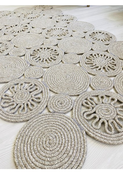 Jüt Hasır Görünümlü Desenli Modern El Örgüsü Dikdörtgen Halı Kilim fiyatları