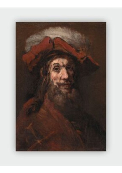 Sketch Forthe Knight With The Falcon Rembrandt Duvar Posteri - Kalın Kağıt - Çerçevesiz