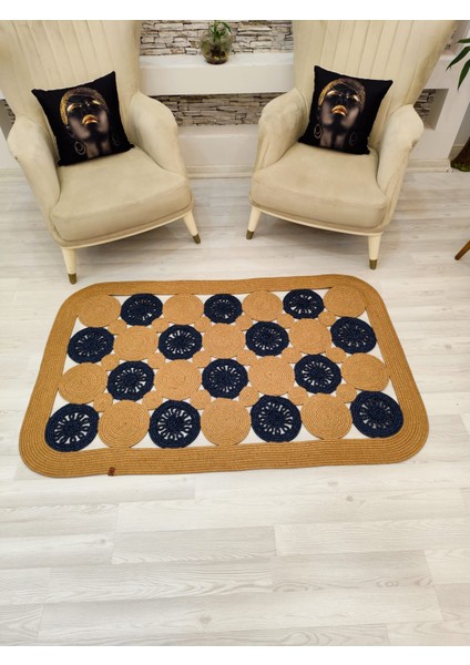 Jüt Hasır Görünümlü Desenli Modern El Örgüsü Dikdörtgen Halı Kilim modelleri