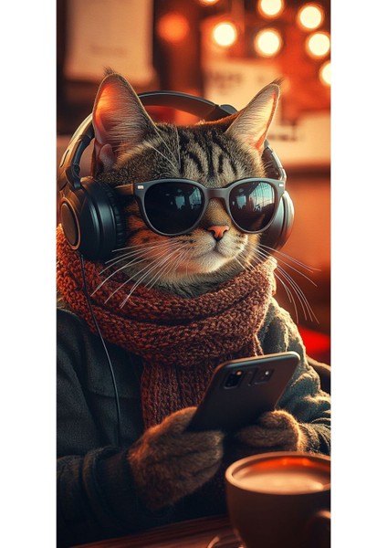 Kedi Poster - Yüksek Çözünürlük Hd Duvar Posteri Cat Poster Çerçevesiz