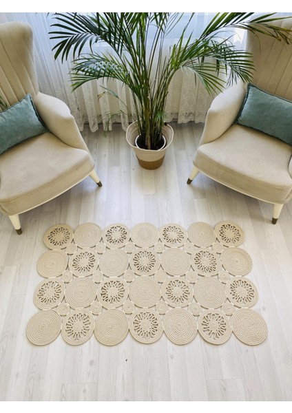 Jüt Hasır Görünümlü Desenli Modern El Örgüsü Dikdörtgen Halı Kilim modelleri