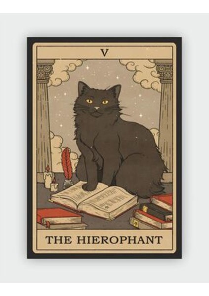 Afiş Thehierophant - Aziz Tarot Kartı Vintage Duvar Posteri - Kalın Kağıt - Çerçevesiz
