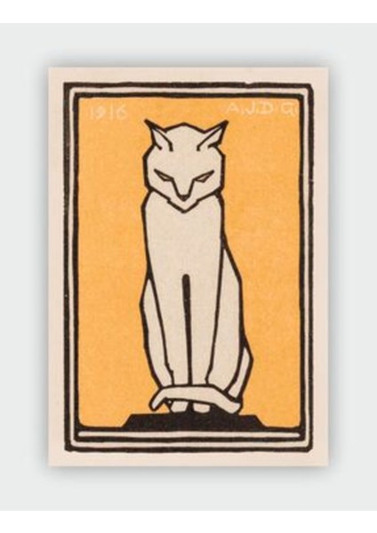 Graag Sitting Cat, 1916 Expressionism Art Duvar Posteri - Kalın Kağıt - Çerçevesiz