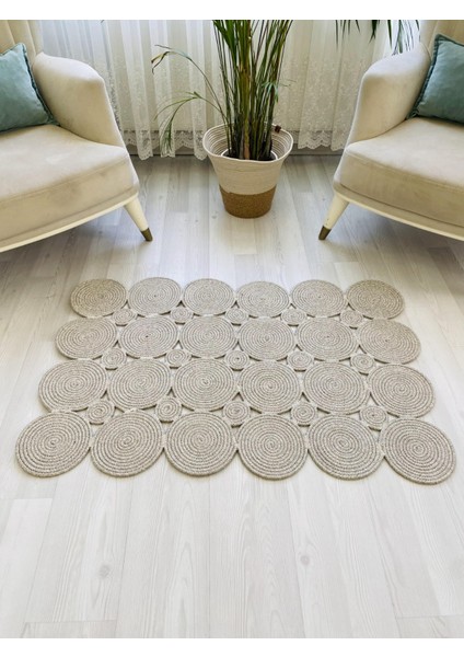 Jüt Hasır Görünümlü Desenli Modern El Örgüsü Dikdörtgen Halı Kilim modelleri