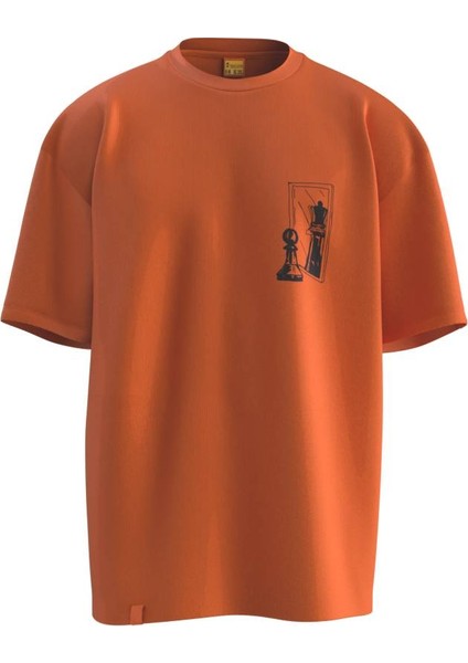 Piyon Şah Baskılı Unisex Oversize Tişört