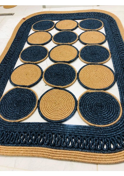 Jüt Hasır Görünümlü Desenli Modern El Örgüsü Dikdörtgen Halı Kilim fiyatları