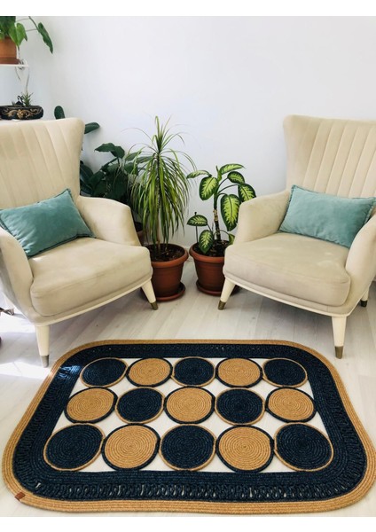 Jüt Hasır Görünümlü Desenli Modern El Örgüsü Dikdörtgen Halı Kilim modelleri