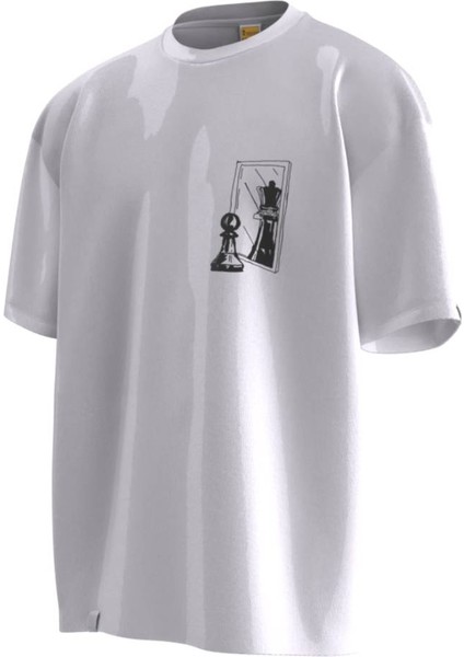 Piyon Şah Baskılı Unisex Oversize Tişört