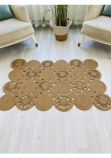 Hasır Jüt Halı El Örgüsü Halı Kilim Yıkanabilir Çift Taraflı fırsatları