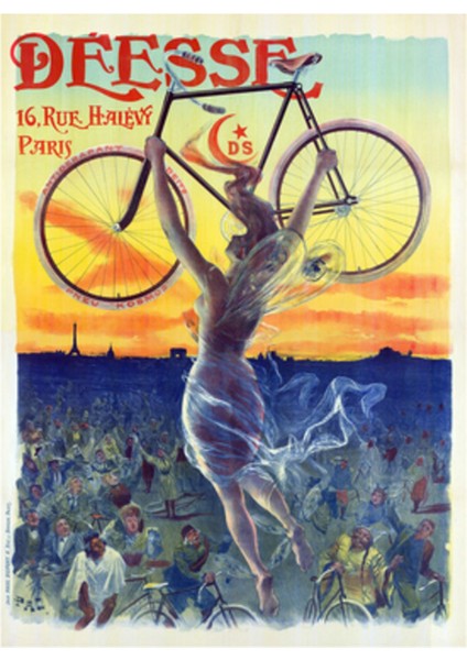 Poster Déesse Bicycle - fransız Vintage Bisiklet Reklamı, Retro Bisiklet, Grafik, Dizayn