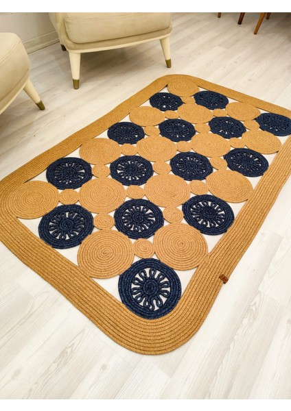 Jüt Hasır Görünümlü Desenli Modern El Örgüsü Dikdörtgen Halı Kilim fiyatları