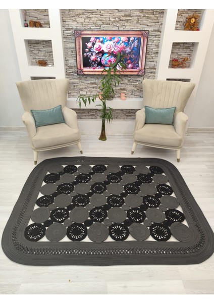 Jüt Hasır Görünümlü Desenli Modern El Örgüsü Dikdörtgen Halı Kilim modelleri
