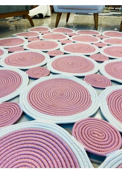 Jüt Hasır Görünümlü Desenli Modern El Örgüsü Dikdörtgen Halı Kilim