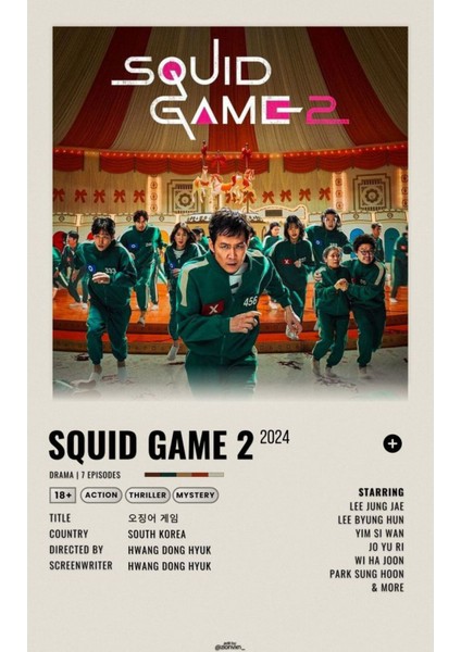 Squid Game Posteri , Çerçevesiz Poster , Squid Game Poster Kağıt Afiş Hd Baskı 15