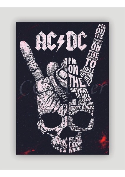 Ac-Dc I´m On The Highway To Hell Punk Rock Metal Duvar Posteri - Kalın Kağıt - Çerçevesiz