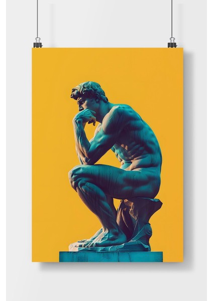 Düşünen Adam Poster Çerçevesiz Duvar Posteri