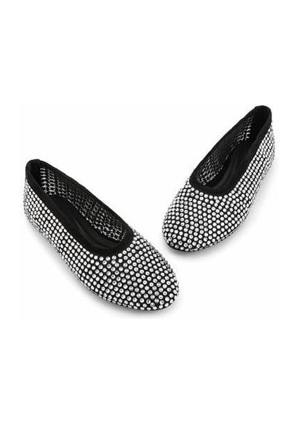 Alia Kristal Taşlı Babet Siyah