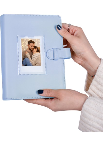 Instax 193 Fotoğraf Kapasiteli Mavi Polakart Cepli Fotoğraf Albümü
