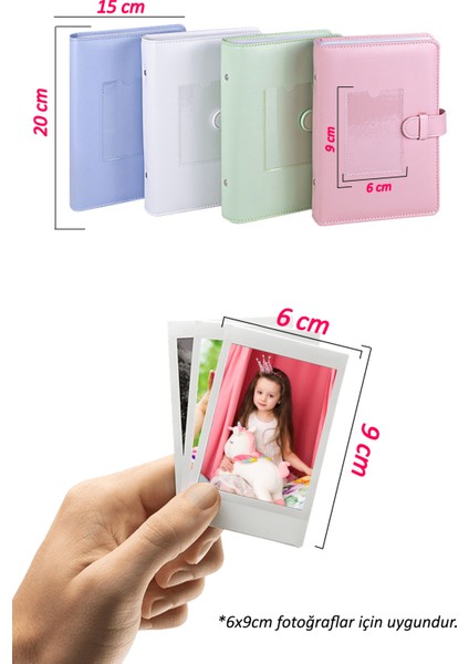 Instax 193 Fotoğraf Kapasiteli Mavi Polakart Cepli Fotoğraf Albümü modelleri