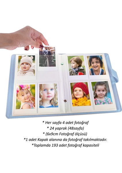 Instax 193 Fotoğraf Kapasiteli Mavi Polakart Cepli Fotoğraf Albümü fırsatları