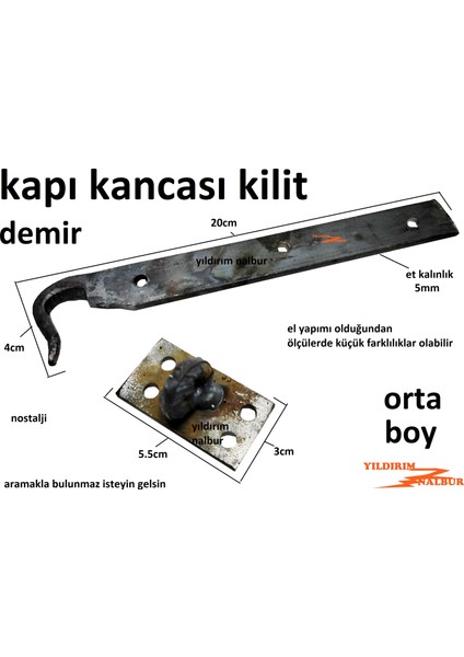 Orta Boy Kapı Kilidi Zerze Nostaji Eskilerden Kancalı Kilit Demir Kalın Emniyet Kilidi fiyatları