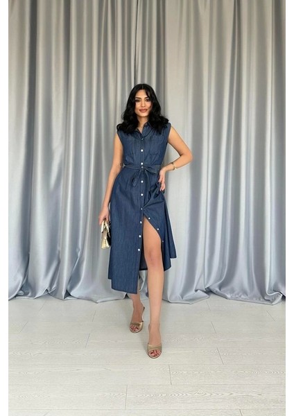 Tencel Çıtçıtlı Elbise