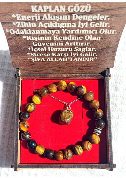 Özel Kutusunda Doğal Kaplan Gözü Taşı Kolye ve Bileklik Seti fırsatları