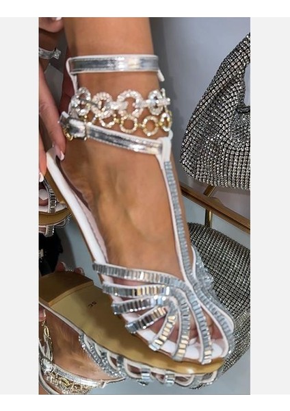 Saynevo Kristal Taşlı Babet Gümüş