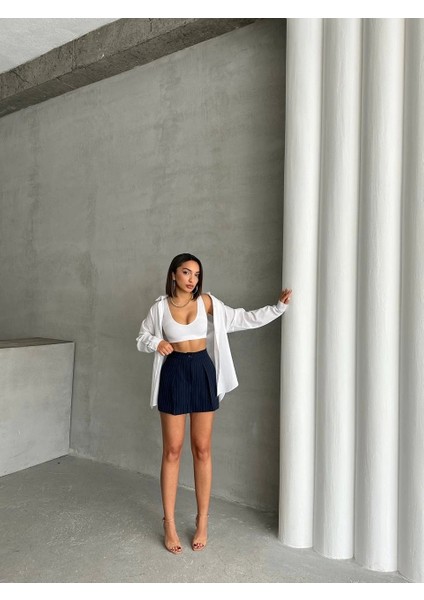 Çizgili Şort Etek modelleri