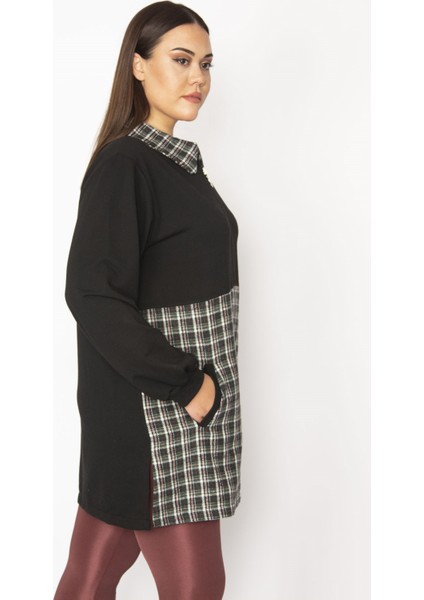 Kadın Bej Ekose Desen Detaylı Fermuarlı Cepli Mont 65N29569 modelleri