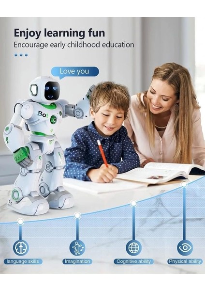 Uzaktan Kumandalı Robot Carle Robotlar 4+ Yaş Green