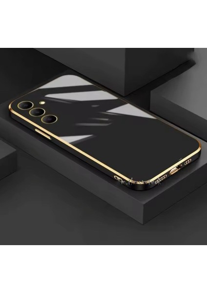Samsung Galaxy A56 Kılıf Kamera Korumalı Parlak Gold Altın Işleme Kenarlı Yumuşak Silikon Kapak