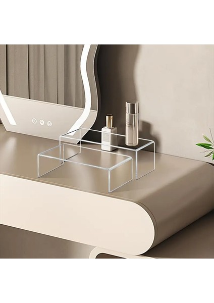 3'lü Ürün Yükseltici Organizer Stant Pleksi 26 x 3 cm / 28 x 6 cm / 30 x 10 cm / 3mm -Şeffaf modelleri